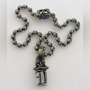 Bill Wall Leather - BWL 925 Sterling Silver 5.5mm 15” Ball Chain W/ ‘D’ Pendant